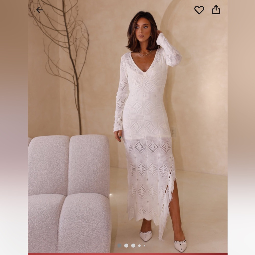 White Lace and Fringe Dress